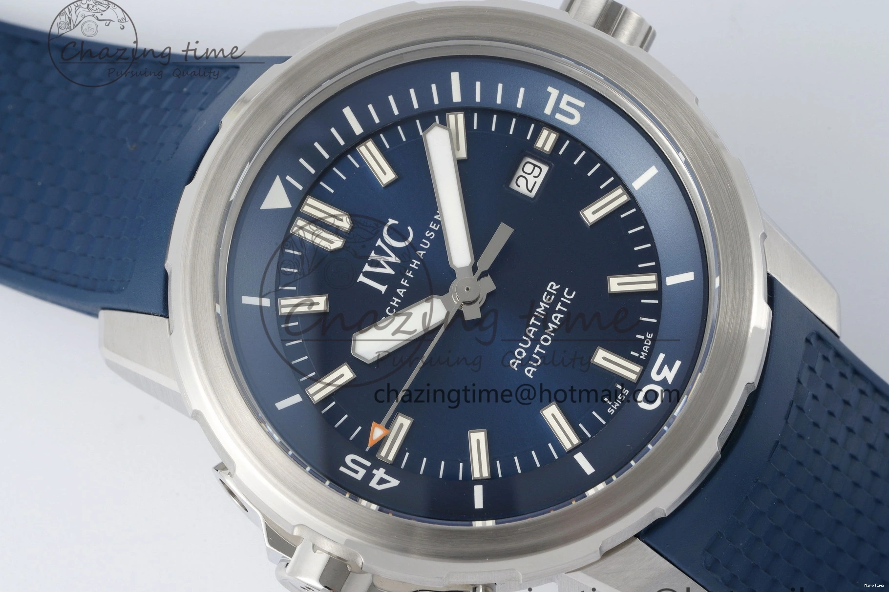 MIROTIME 0518 WellDesigned Aquatimer Automatic SS RSF 1:1 Best Edition Blue Dial on Blue Rubber Strap A 7057